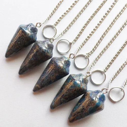 

(5 pieces/lot) Wholesale Natural Crazy Lace Agates Pendulum Pendant Bead 35x15mm for Fashion Jewelry Making ZY5174