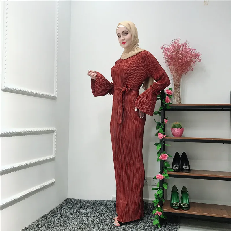 Женское платье-кимоно abaya длинное платье с рукавами-фонариками модное