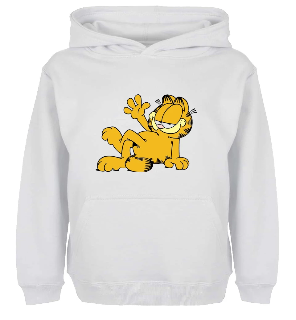 Модная толстовка унисекс с принтом кота Гарфилда Мужская для мальчиков и женщин