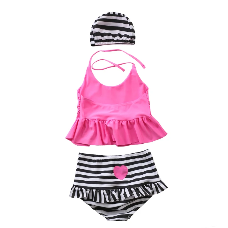 Лидер продаж! Милый купальный костюм из 3 предметов для маленьких девочек; Flamingo1-6Y купальный костюм для девочек; детский купальный костюм с длинными рукавами; солнцезащитный купальный костюм