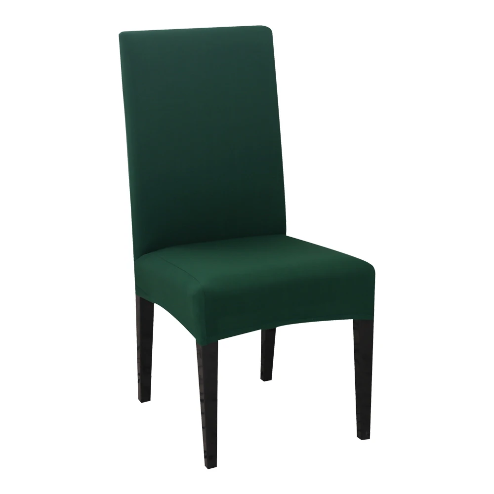 Dark green 1 шт. однотонный чехол для кресла спандекс стрейч эластичные чехлы на стулья белый для столовой банкета отеля кухни свадьбы - Цвет: Dark green