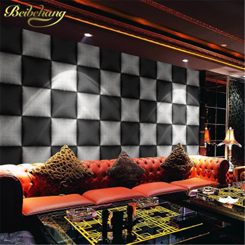 beibehang Mosaic KTV wallpaper papel de parede 3D roll waterproof plaid bathroom gold wall paper 3d | Обустройство дома