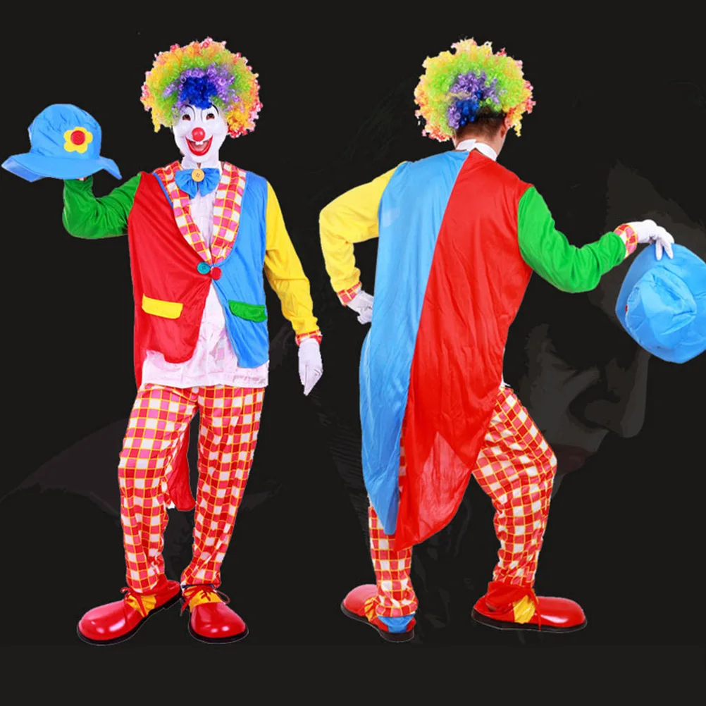 Creative Clown Costume Halloween Masquerade Stylish Outfit Suit Party Supplies for Adult Men | Дом и сад