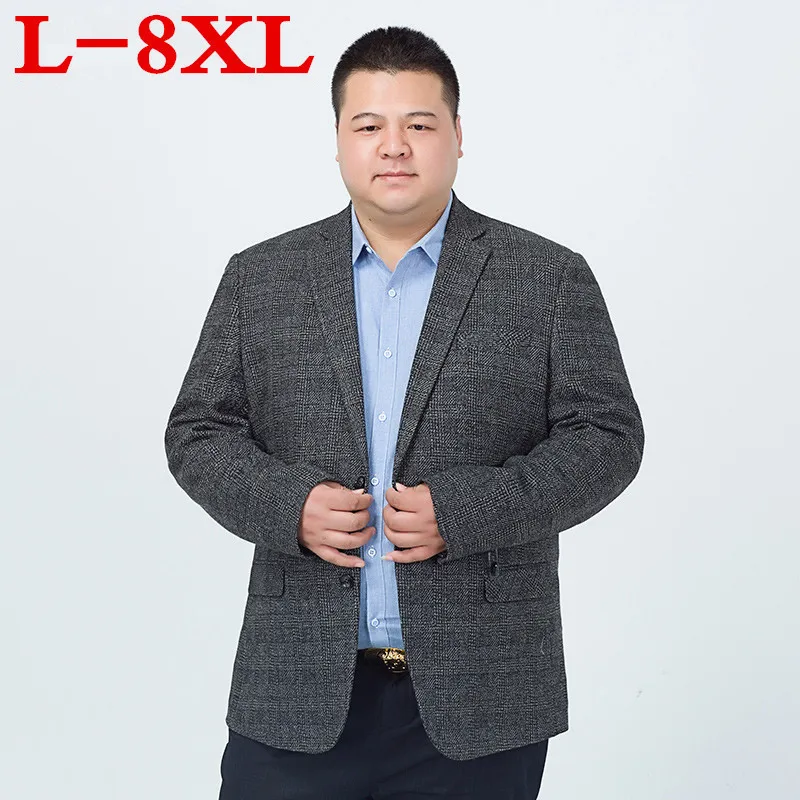 Мужской блейзер с длинным рукавом размеры 8XL 7XL 6XL 5XL 4XL|Пиджаки| |