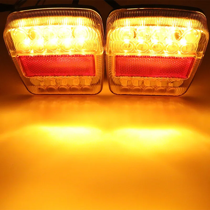 2 шт. 12V грузовик с прицепом караван 26LED хвост светильник задний фонарь сигнала поворота Стоп-сигнал 6LED номерной знак светильник пикап заднего хода