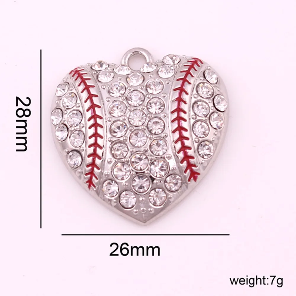 10 шт./лот подвеска в форме сердца из цинкового сплава со стразами для ювелирных