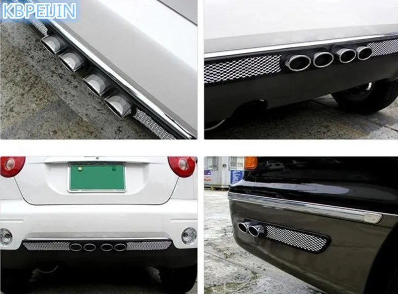 2PC Chrome Exhaust Tail Pipes Rear Fender Exterior Decorative Sticker for Jaguar xf xe x-type xj s-type f-pace XFR Car Styling |