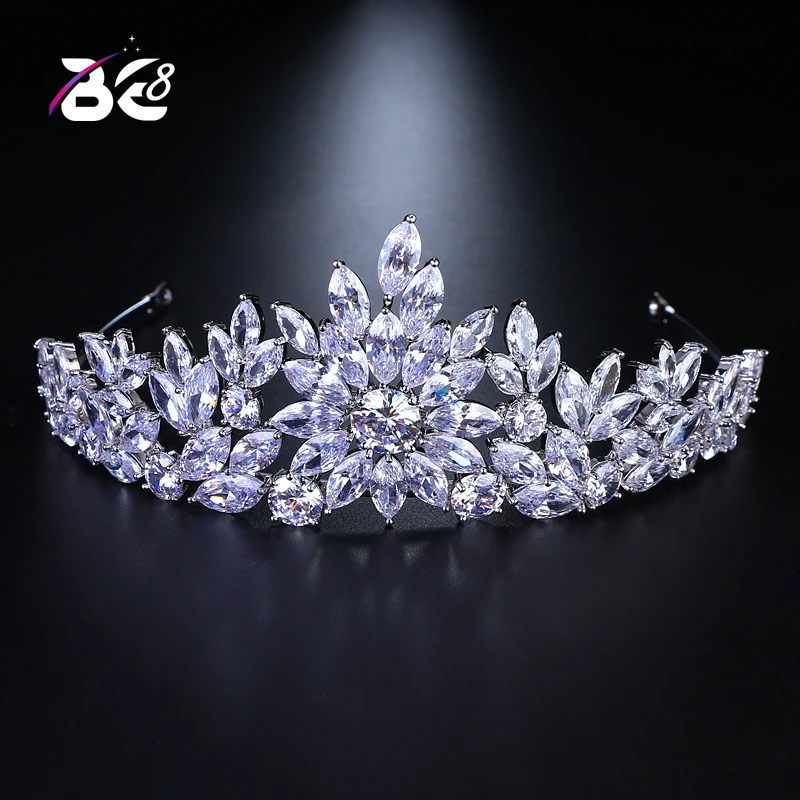 

Be 8 New Arrivals Flower Design AAA Cubic Zircon Wedding Tiara and Crown Bridal Princess Queen Tiaras Bride Diadema H116