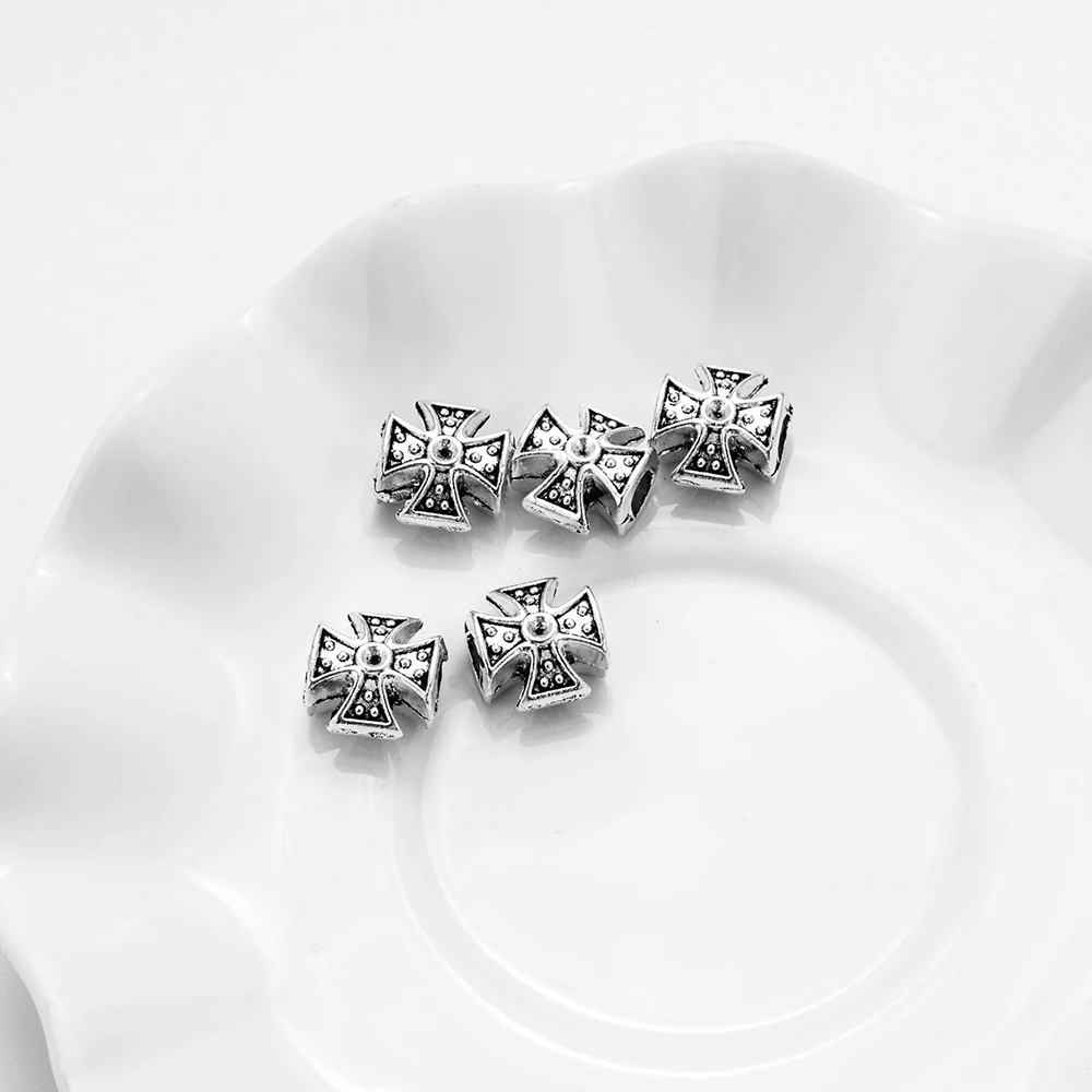 MEIBEADS, 20 шт./лот, модные, античные, сделай сам, из бисера, сплав, материал, бусины, тибетское серебро ручной работы, крест, ювелирные изделия, аксессуары UF5030