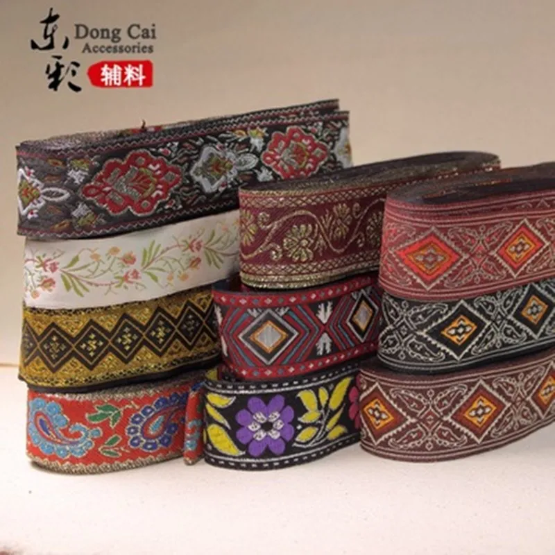 Изысканная вышивка в этническом стиле жаккардовая кружевная лента аксессуары