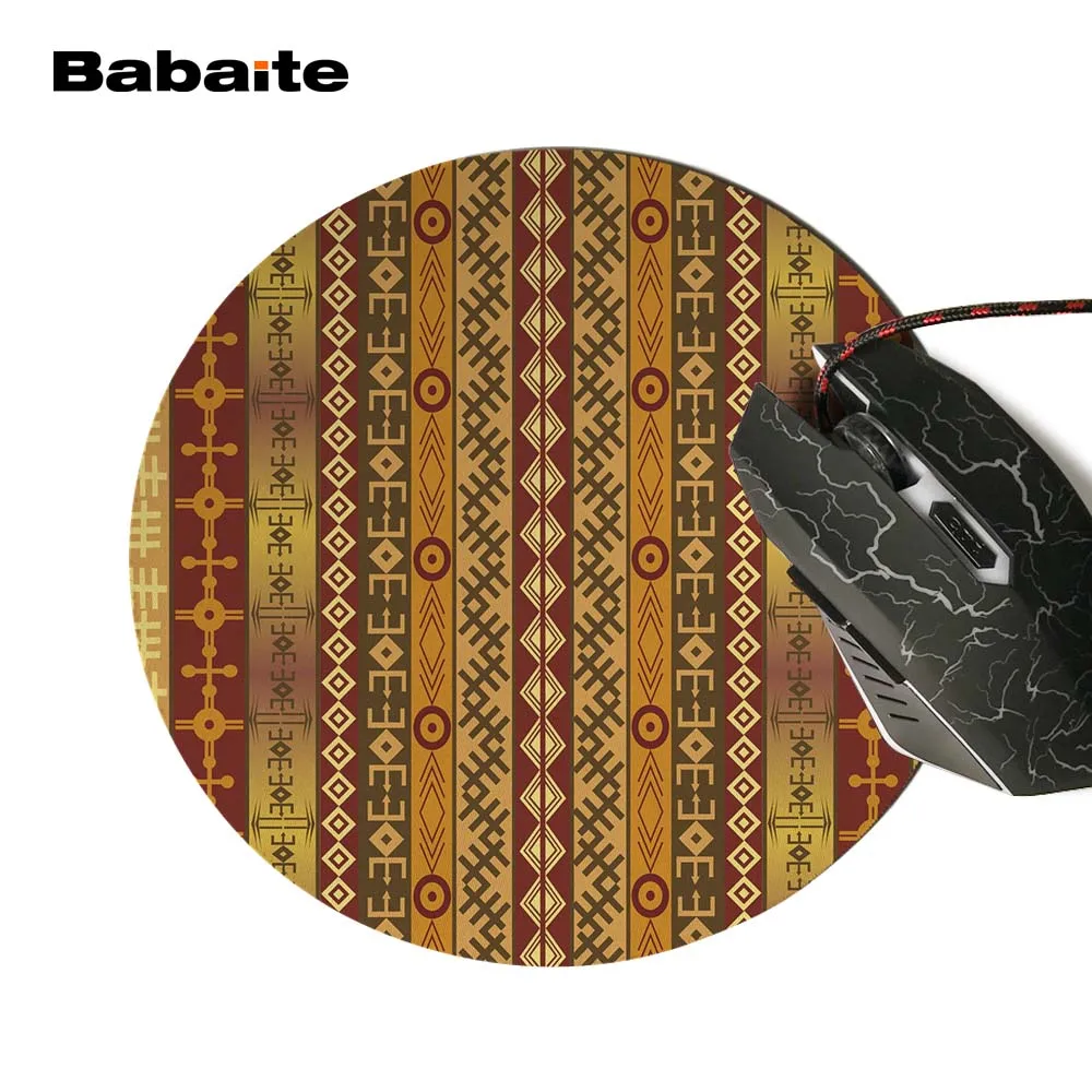 Babaite Africa Aztec Ethic Pattern Настольный коврик для мыши компьютерная анимация круглый