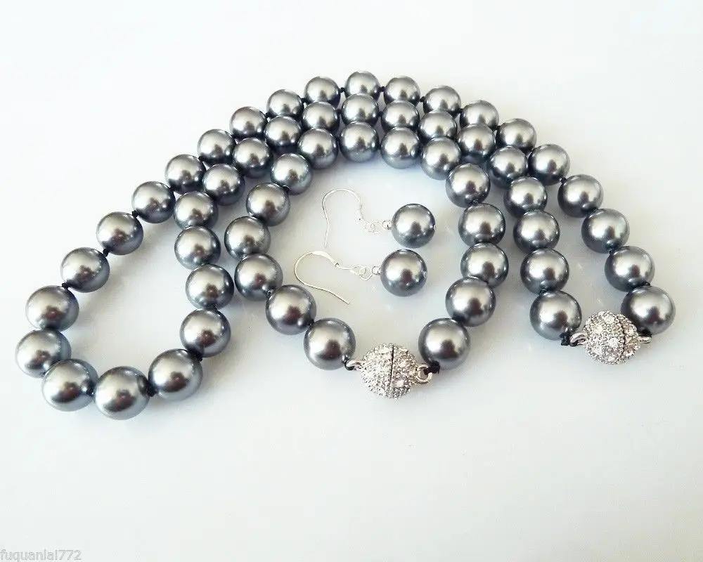 Милые женские свадебные ювелирные изделия доставка&gt Редкие AAA + 10 мм серое