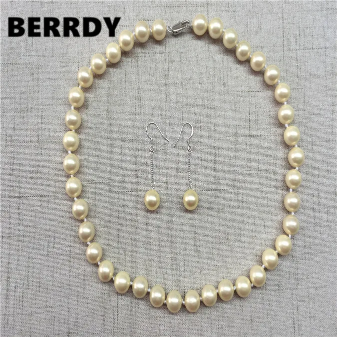 Комплект из колье и серёг жемчуга 10 мм|bridal wedding jewelry sets|wedding setsfashion set |