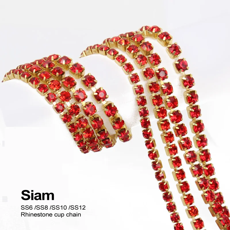Стразы SS6/SS8/S10/SS12 смешанный размер плотная Золотая чашка коготь цепь отделка