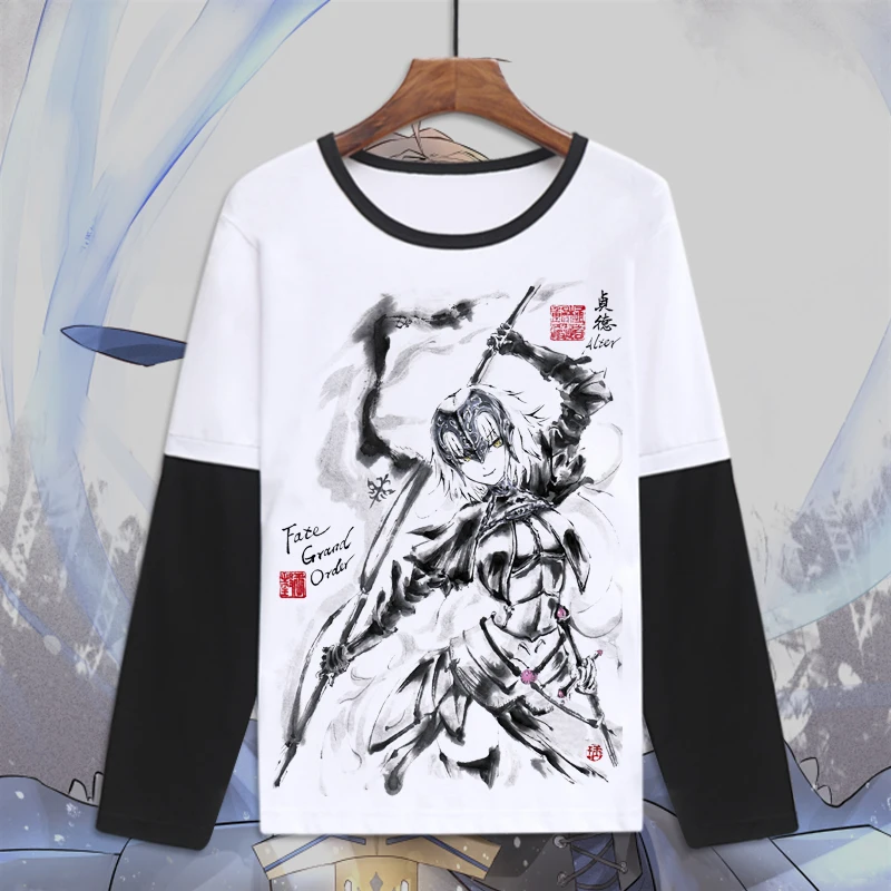 Мужская футболка с длинными рукавами Fate grand order забавная fgo надписью Apocrypha saber