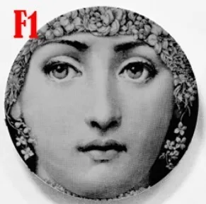 1 Fornasetti Ремесла керамические тарелки украшения дома Fornasetti тарелка фарфоровые настенные тарелки 8 дюймов - Цвет: 1