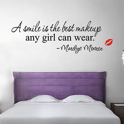 Улыбка лучшая Наклейка на стену с цитатой для макияжа домашний декор