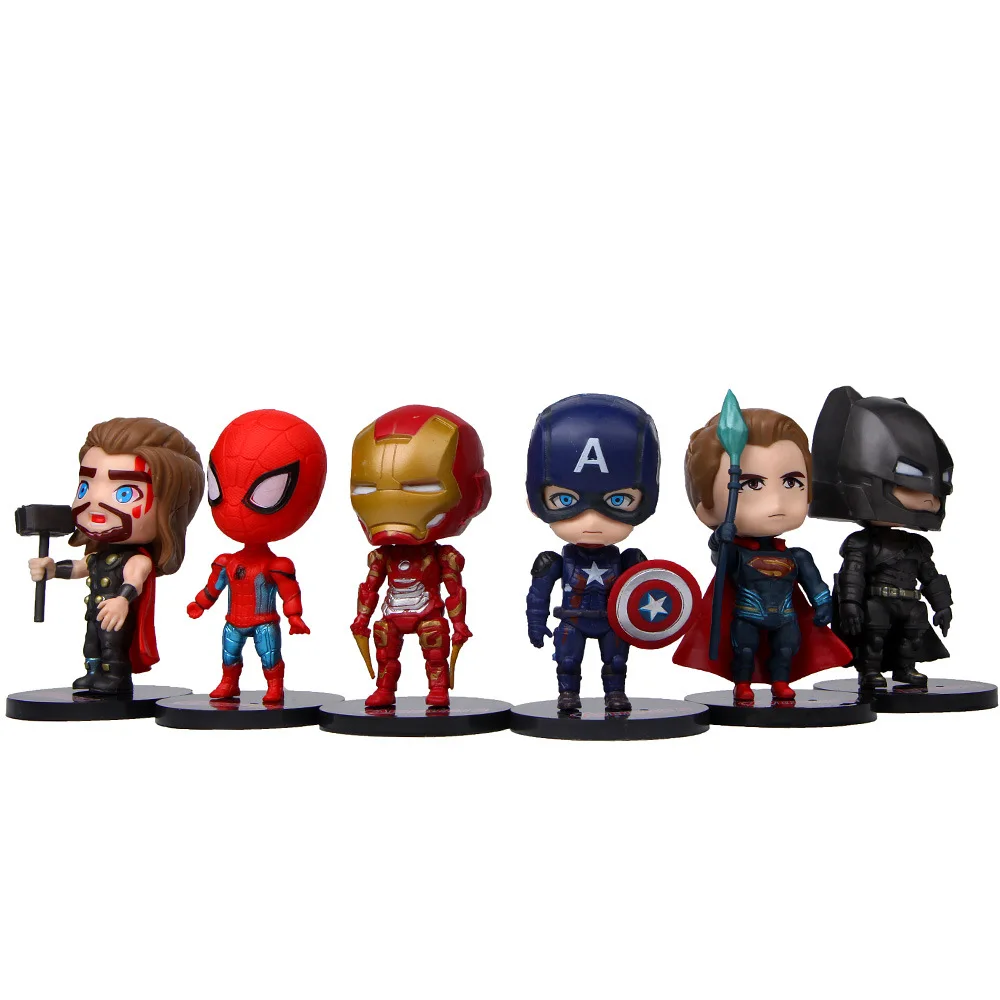 6 супер героев DC Marvel Мстители Endgame Капитан Америка Железный человек украшения для бонсай фигурки миниатюрные садовые Dec ремесла