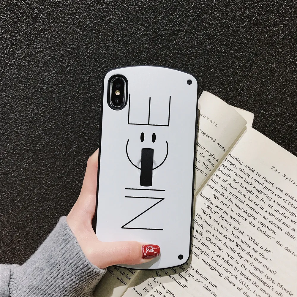 Красивый простой чехол со смайликом для iphone 11 pro max 7 8 6s Plus iphone XS MAX XR Силиконовое кольцо чехол для телефона s Hide Stand Роскошный чехол для телефона