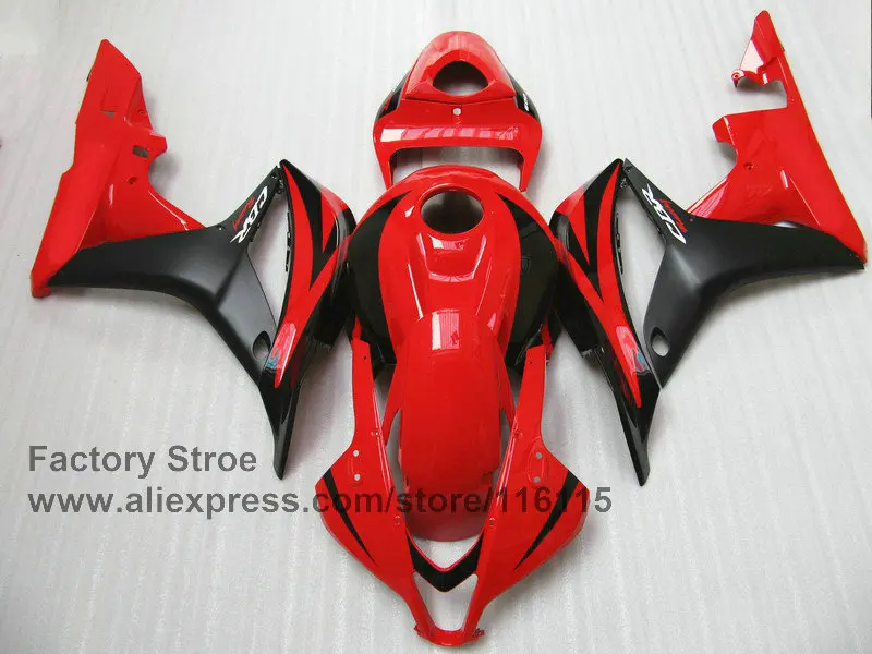 Обтекатели из АБС пластика для мотоцикла красного и черного цвета HONDA F5 CBR 600 RR 2007