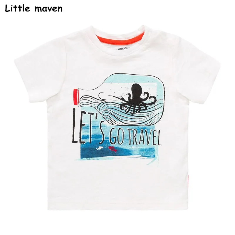 Little maven/детская одежда 2018 летняя для маленьких мальчиков футболка с короткими