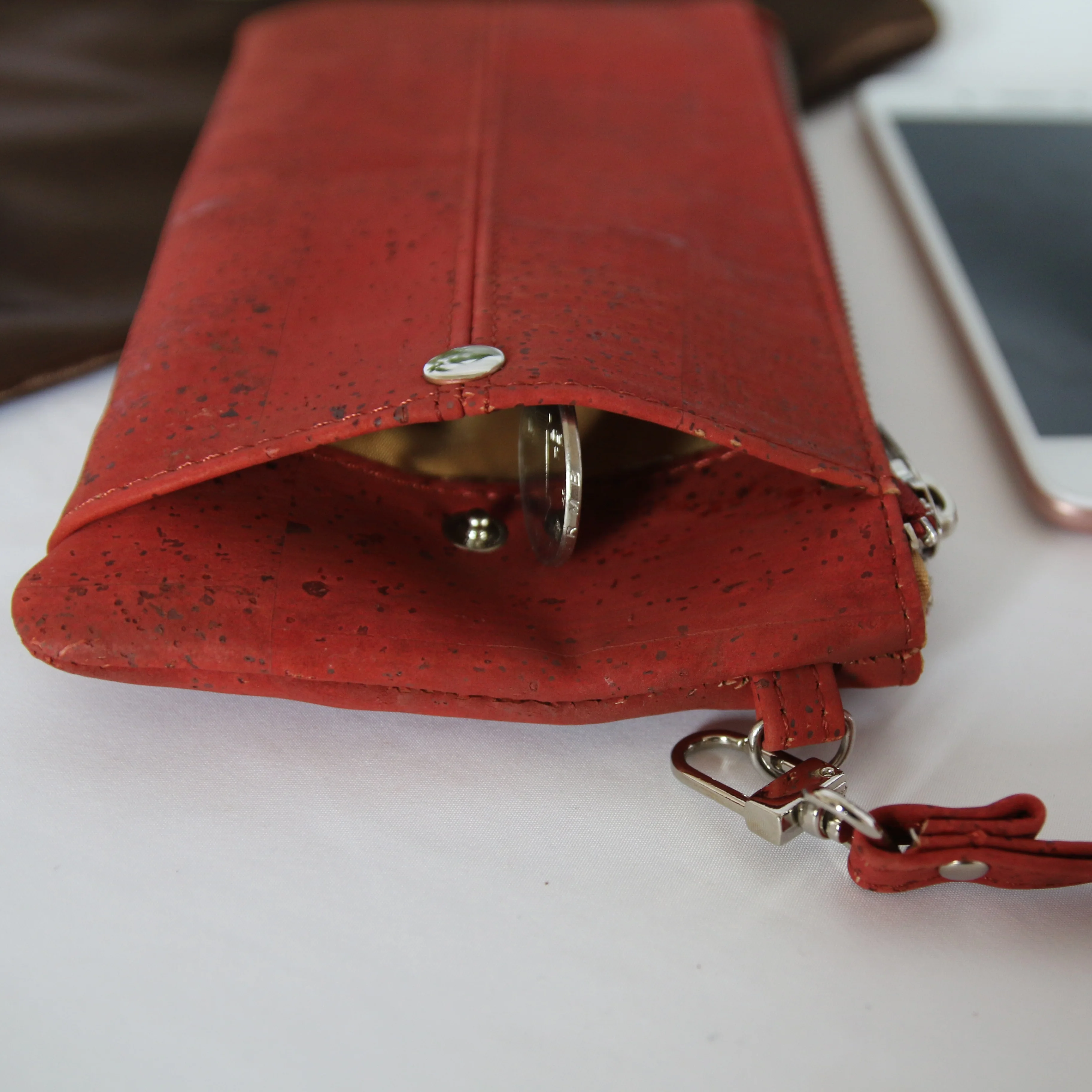 Португальский натуральный пробковый кошелек с ручкой искусственная женская