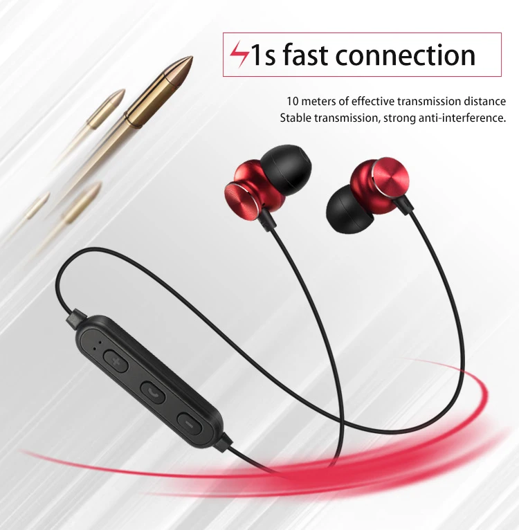 Оригинальные металлические магнитные наушники Bluetooth 4,2, гарнитура для спорта, бега, беспроводные Bluetooth наушники с микрофоном для телефона