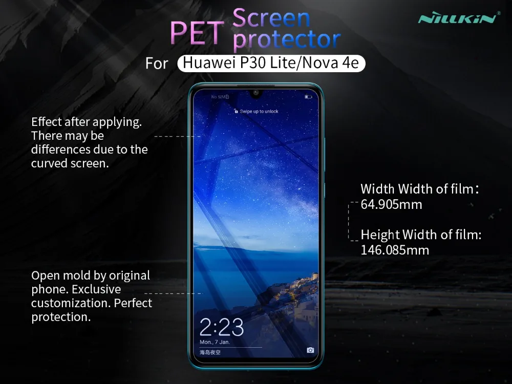 2 шт. суперпрозрачная Защитная пленка NILLKIN для Huawei P30 Lite защита экрана от