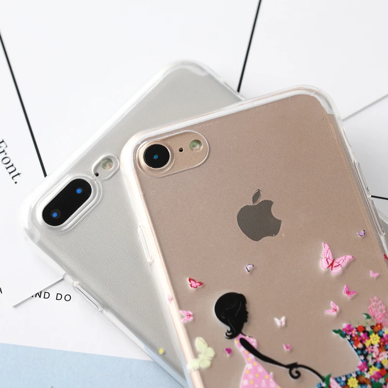 W1990 Телефон Случае Для Apple Iphone SE Дело Мягкий Силиконовый Мультфильм милые