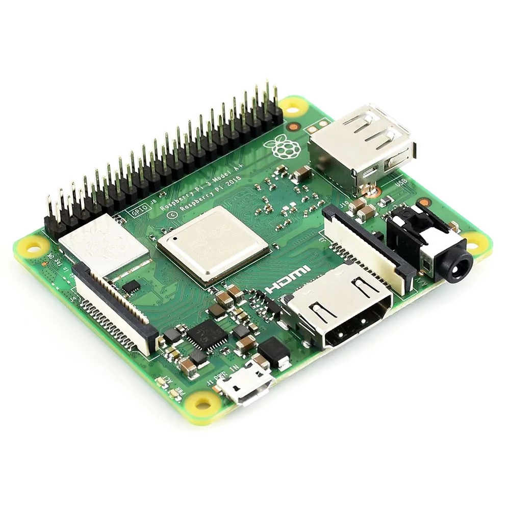 Модель Raspberry Pi 3 A + с большинством улучшений как 3B меньшим форм коэффициентом и