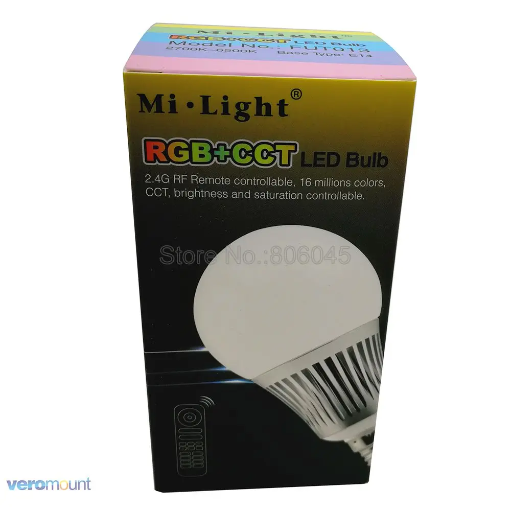 MiLight E14 5 Вт RGB+ CCT Светодиодный прожектор лампы FUT013 110V 220V Полный Цвет дистанционного Управление WiFi смарт-лампы в виде Совместимость 4-Зона дистанционного управления