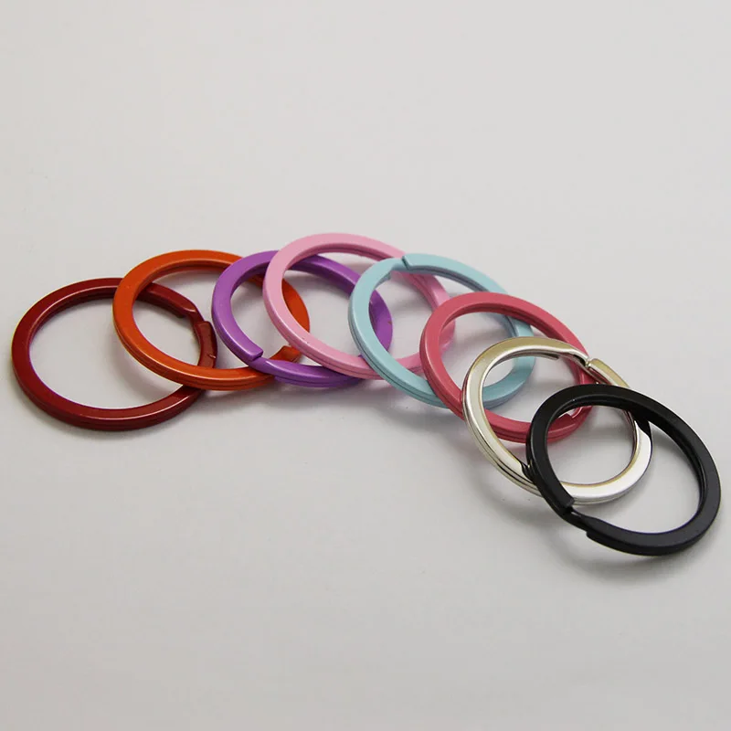 Wholesale 100PCS Multicolor Metal Flat Key Ring Loop Electroplated Chains Circle 30mm Wire Accessory Tools-Free Ship | Украшения и