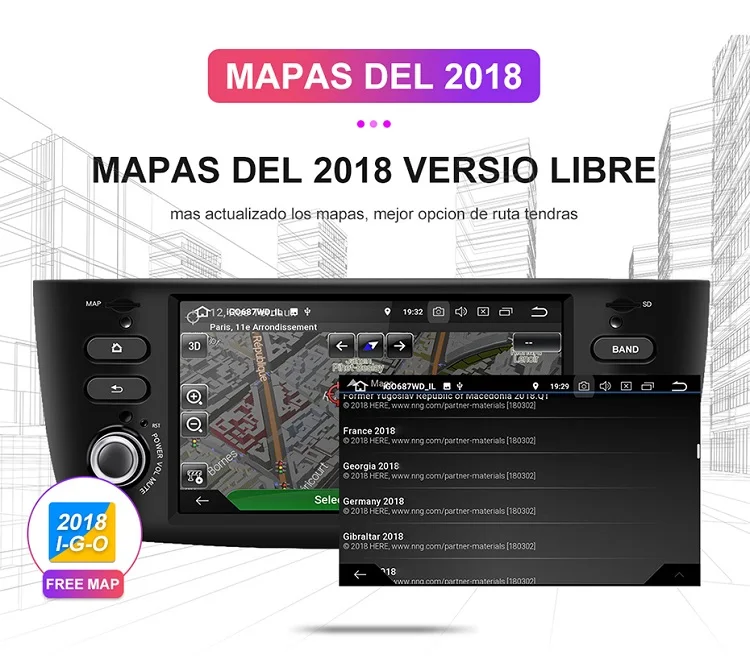Isudar Автомобильный мультимедийный плеер 1 Din Android 9 для Fiat/Linea/Punto 2012- gps DVD Automotivo радио FM четырехъядерный DSP USB DVR