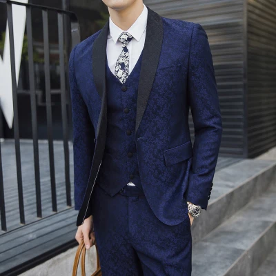 Мужские свадебные костюмы 2019 мужской костюм с жилетом и брюками 3 предмета