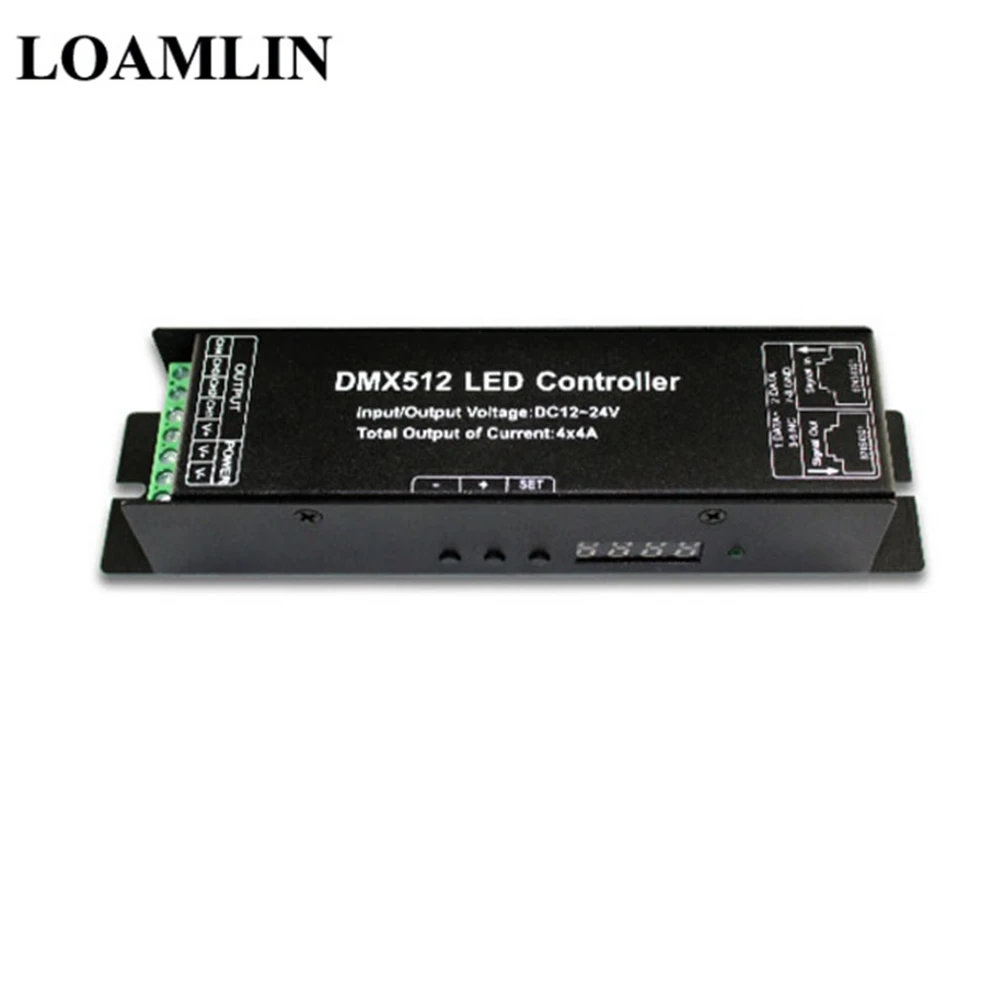 Светодиодный декодер RGBW DMX 512 4 канальный Декодер * 4A для светодиодных лент