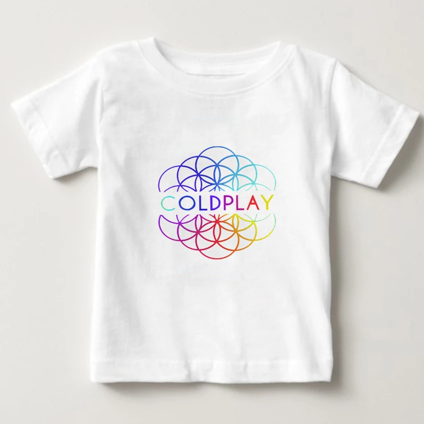 Детская футболка из 100% хлопка британская рок группа Coldplay алфавитная Топы для