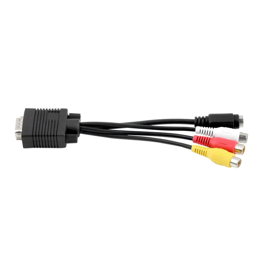 Лидер продаж черный 1 шт. 3 RCA Женский конвертер кабель новый VGA для видео ТВ выход