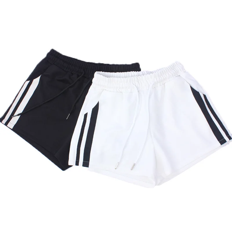 

the side white stripes pocket big shorts Modal women clothes 2019 summer mini fem me plus size casual sexy hot elastic