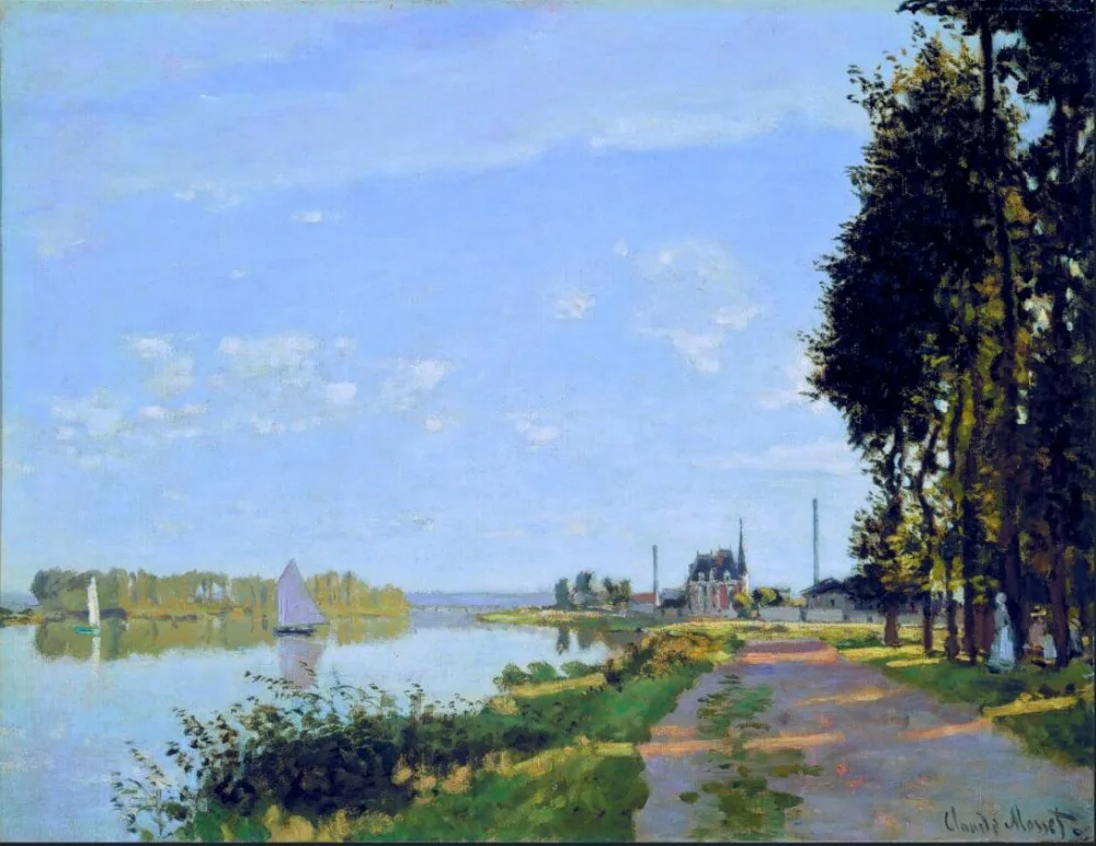 

High quality Oil painting Canvas Reproductions The Promenade at Argenteuil (1872) By Claude Monet hand painted