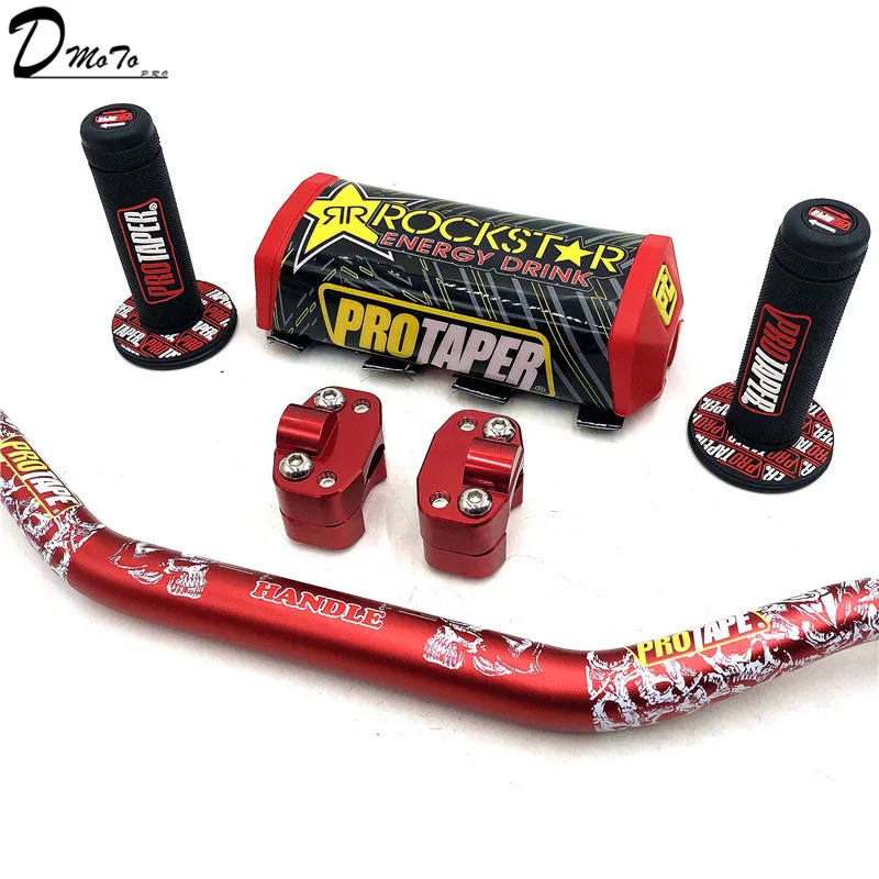 Руль для PRO Taper Pack Bar 1-1/" ручка бар колодки ручки Pit Pro гоночный Dirt Pit велосипед Мотоцикл CNC 28,5 мм адаптер - Цвет: Red R