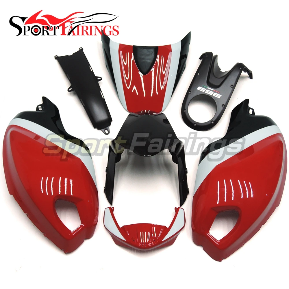 Красные, черные белые Обтекатели для поездок на мотоцикле Ducati 696 796 795 1000 1100 год 2009 2010 2011 ABS Пластик впрыска тела Наборы корпусов