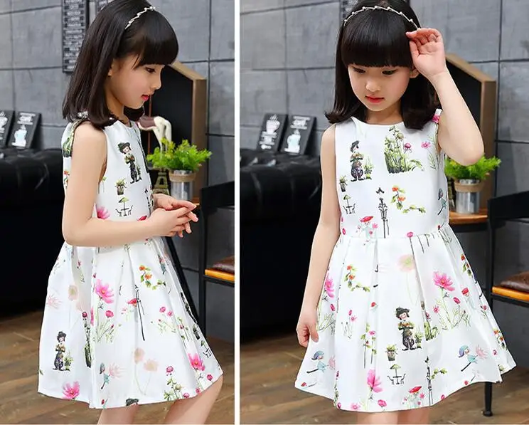 Девушка платье церемония 2016 лето рукавов О-Образным Вырезом принцессы