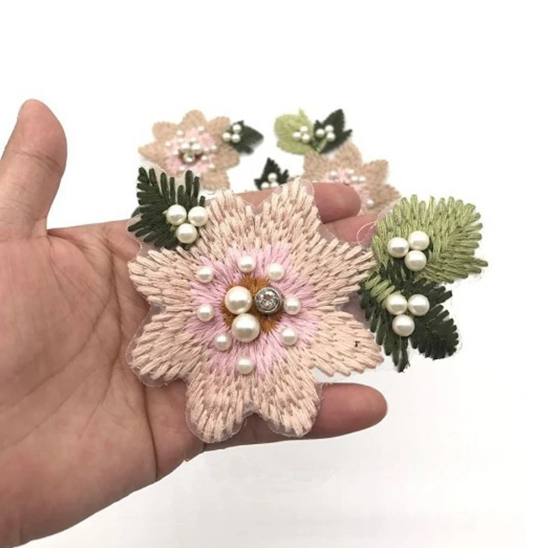 Нашивка с цветочной вышивкой наклейка на футболку моющиеся нашивки для