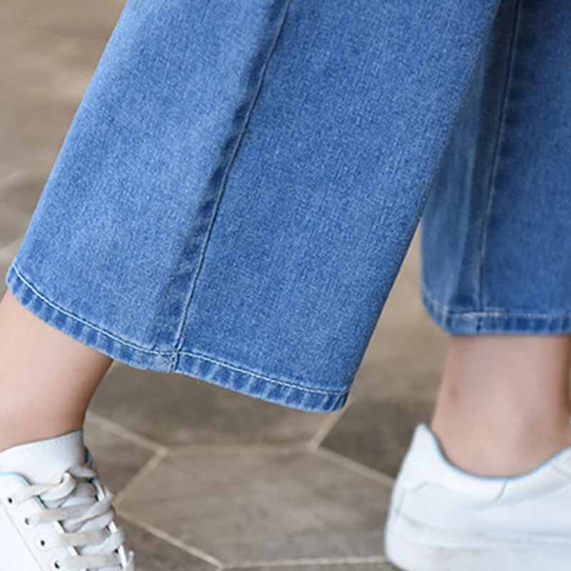 Jeans Women Spring Summer Trendy Korean Style Elegant Streetwear Ulzzang Loose Elastic Waist High Quality Womens Trousers Chic
