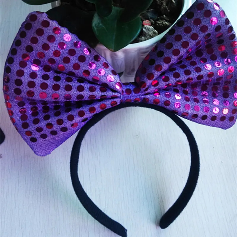 1 шт. Женский бант с пайетками повязка на голову бантом мигающий головной убор