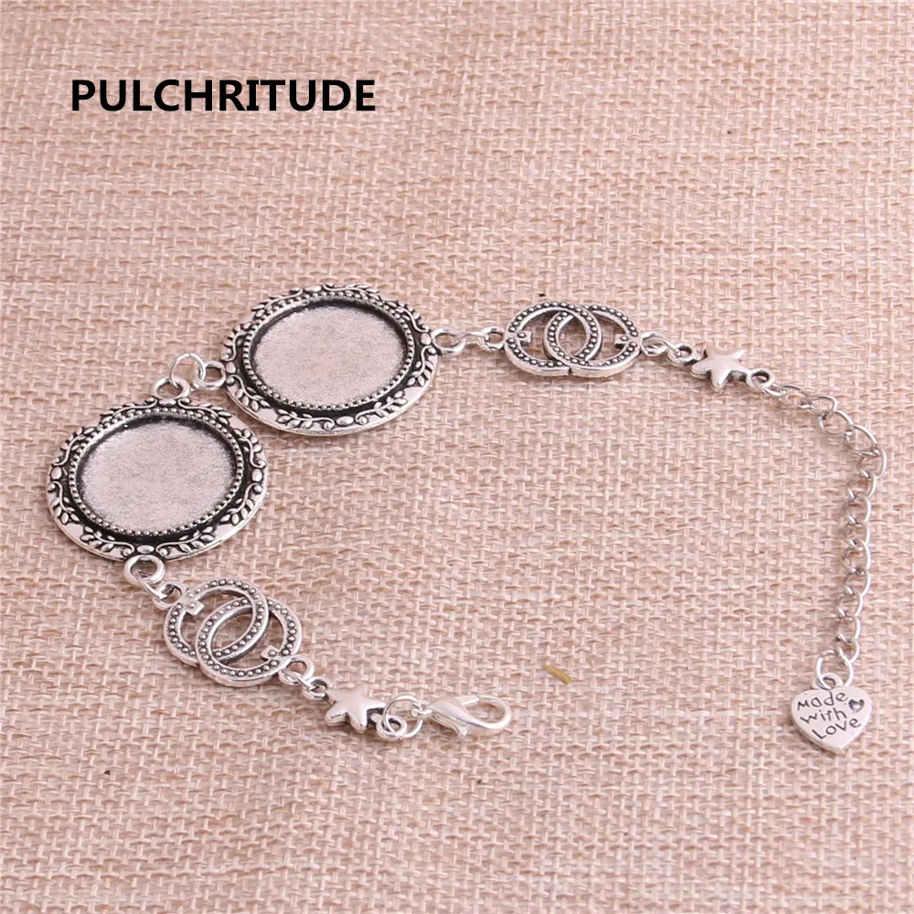 PULCHRITUDE 3 шт 22 см сплав античная серебряная цепочка браслет Звезда Шарм круглый