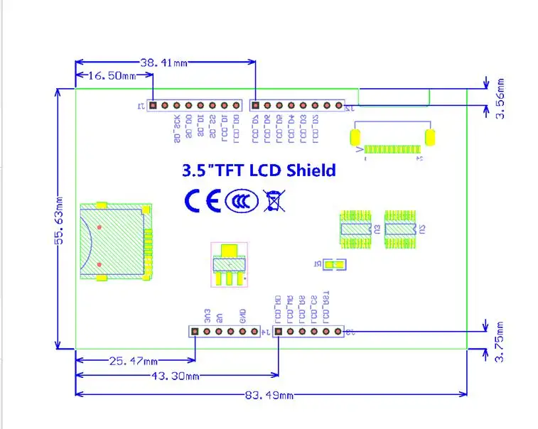 Бесплатная доставка! 10 шт./лот ЖК модуль 3 5 дюймовый TFT экран &quotдля Arduino UNO R3 плата и