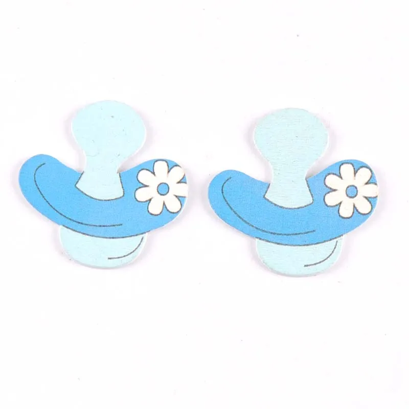 20 шт деревянные украшения без отверстия синий/розовый пустышка детская живопись