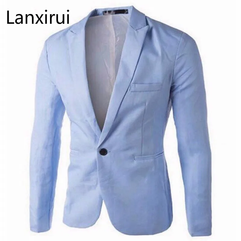 

Brand Clothing Blazer Men One Button Men Blazer Slim Fit Costume Homme Suit Jacket Masculine Blazer Size M -3xl