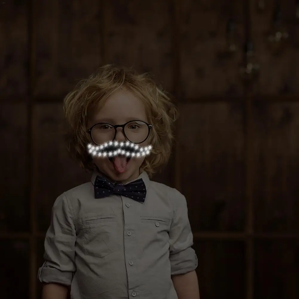 Светодиодный маскарадный светильник 8 режимов светящийся борода усы праздничные